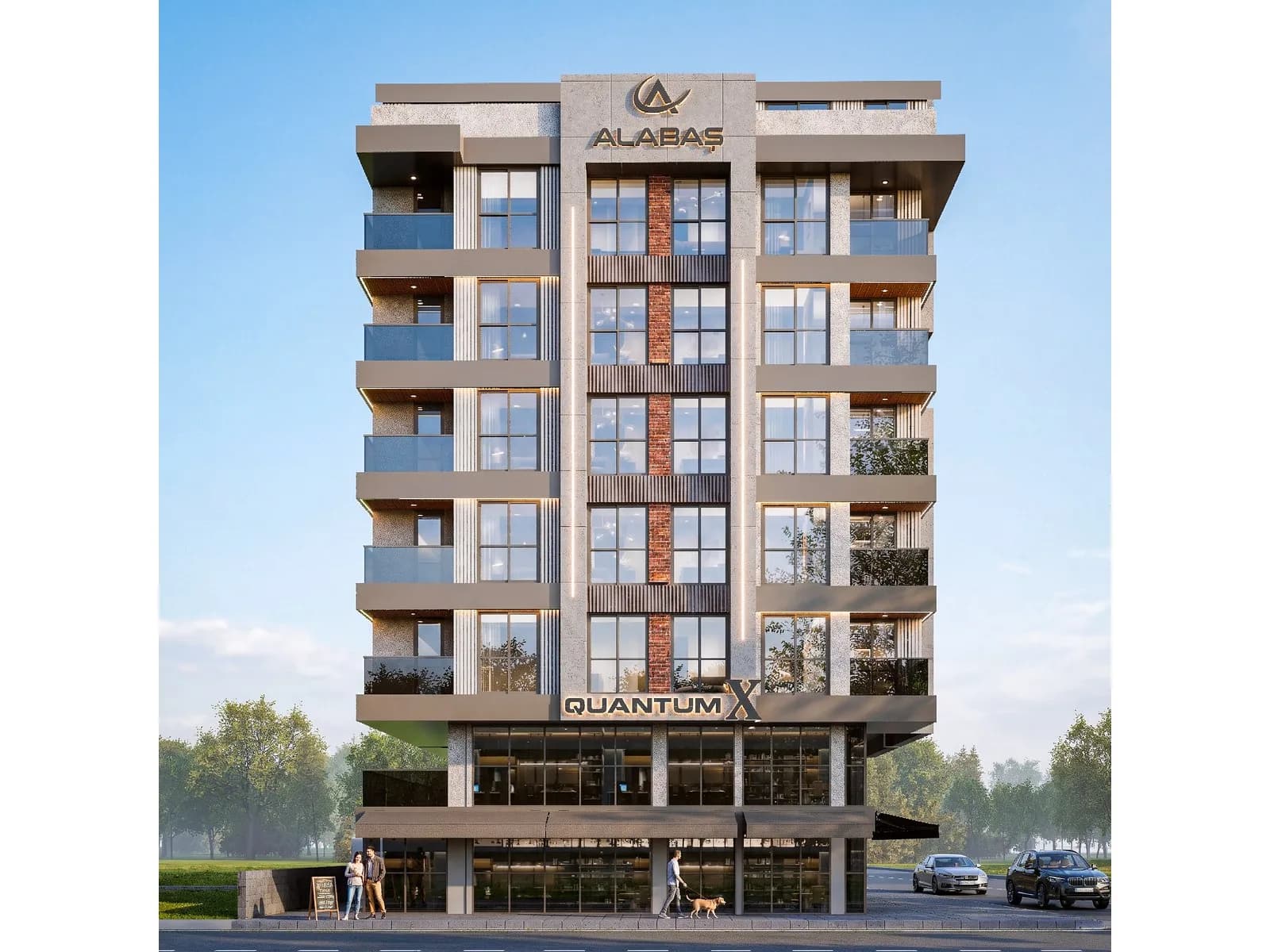 Quantum X Plaza, Muratpaşa — dış cephe görselleştirmesi
