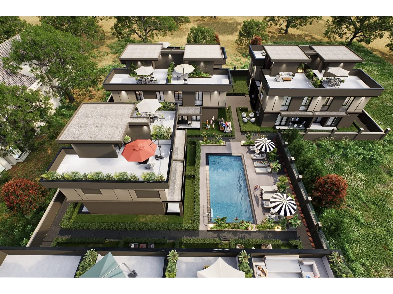 Valentine Villas, Karasu — dış cephe görselleştirmesi