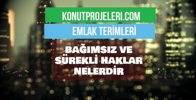 BAĞIMSIZ VE SÜREKLİ HAKLAR NELERDİR?